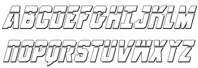 Anitlles Laser 3D Italic 字体 大写