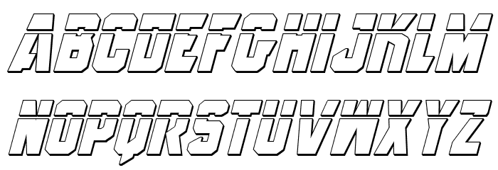Anitlles Laser 3D Italic Font LOWERCASE