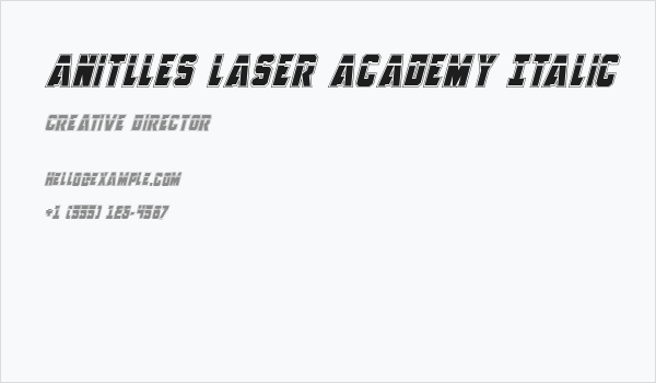 Anitlles Laser Academy Italic Business Card