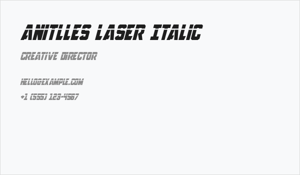 Anitlles Laser Italic Business Card