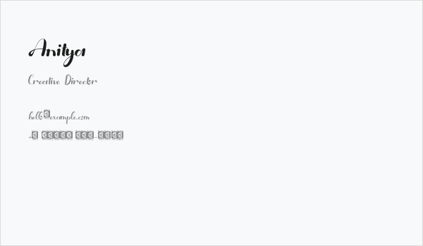 Anitya Business Card