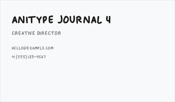 Anitype Journal 4 Business Card