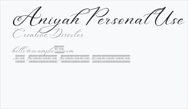 Aniyah Personal Use Business Card