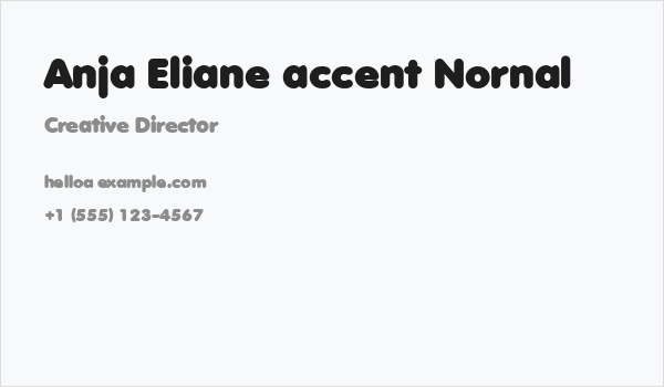 Anja Eliane accent Nornal Business Card
