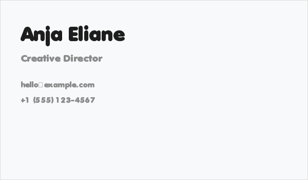 Anja Eliane Business Card