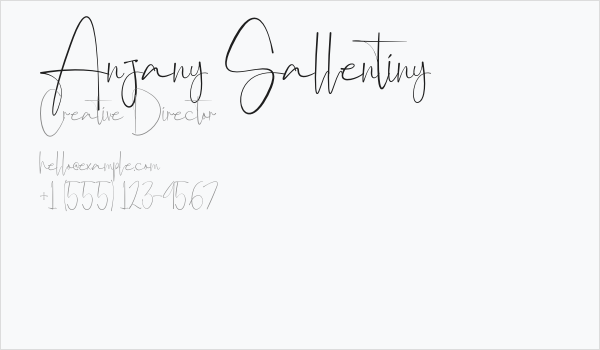 Anjany Sallentiny Business Card