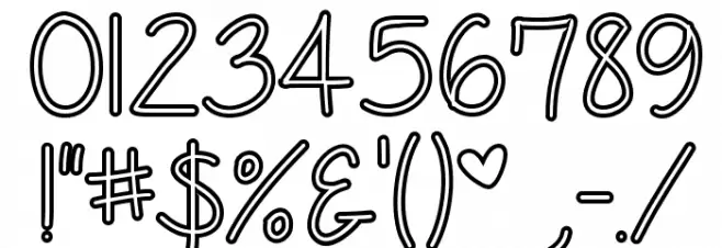 Anjelika Rose Hollow Font OTHER CHARS