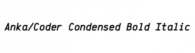 Anka/Coder Condensed Bold Italic  नि: शुल्क फ़ॉन्ट्स डाउनलोड
