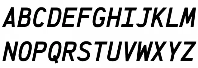 Anka/Coder Condensed Bold Italic Fuentes MAYÚSCULAS