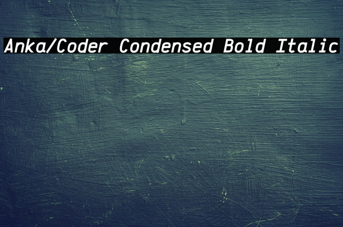 Anka/Coder Condensed Bold Italic Example 3