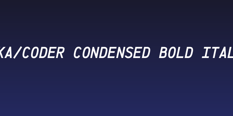 Anka/Coder Condensed Bold Italic Social Header