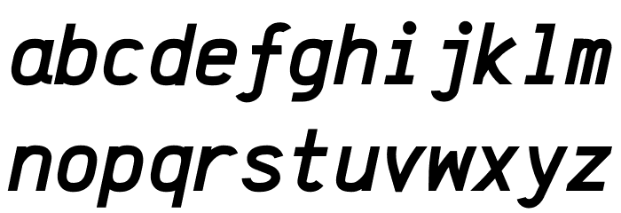 Anka/Coder Condensed Bold Italic फ़ॉन्ट लोअरकेस