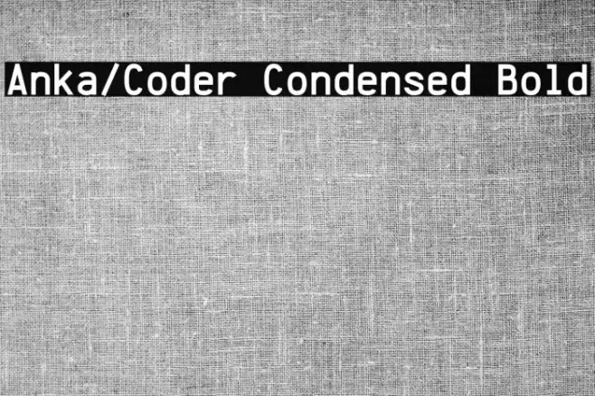 Anka/Coder Condensed Bold Caratteri examples