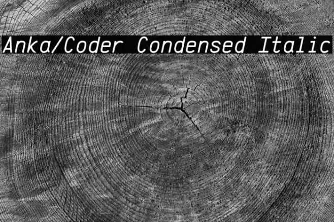 Anka/Coder Condensed Italic Caratteri examples