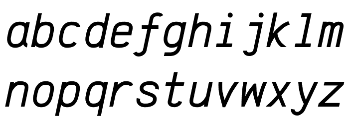 Anka/Coder Condensed Italic Font LOWERCASE