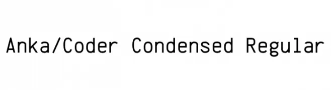 Anka/Coder Condensed Regular  Descarca Fonturi Gratis