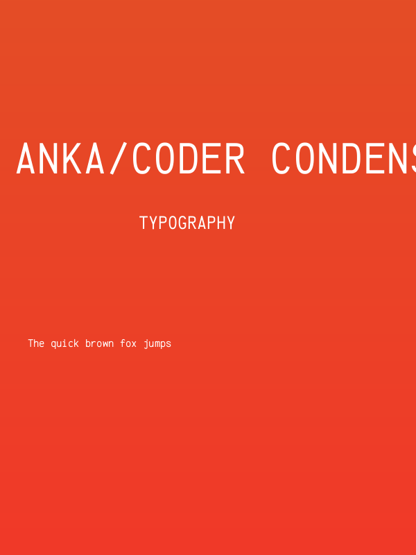 Anka/Coder Condensed Regular Poster