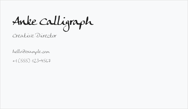 Anke Calligraph Business Card