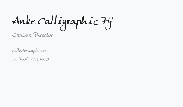 Anke Calligraphic FG Business Card
