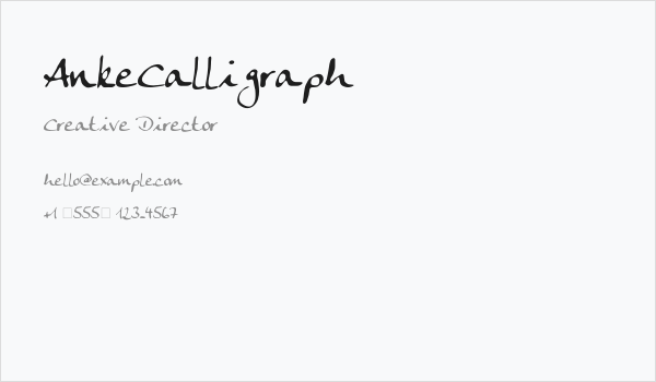 AnkeCalligraph Business Card