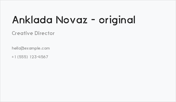 Anklada Novaz - original Business Card
