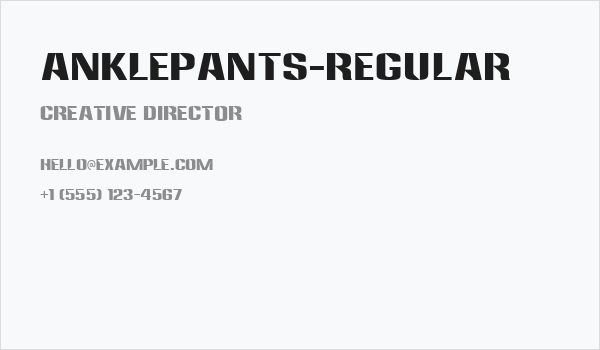 Anklepants-Regular Business Card