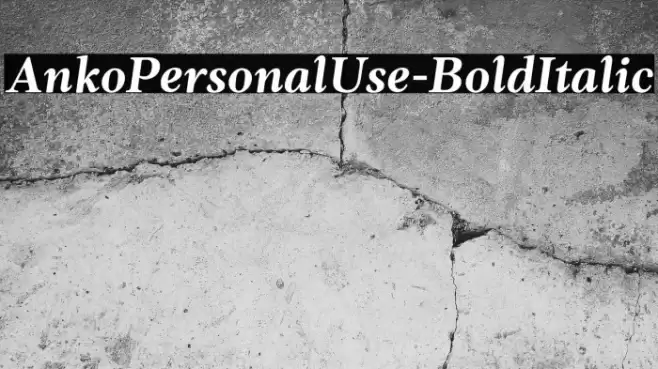 AnkoPersonalUse-BoldItalic Font examples