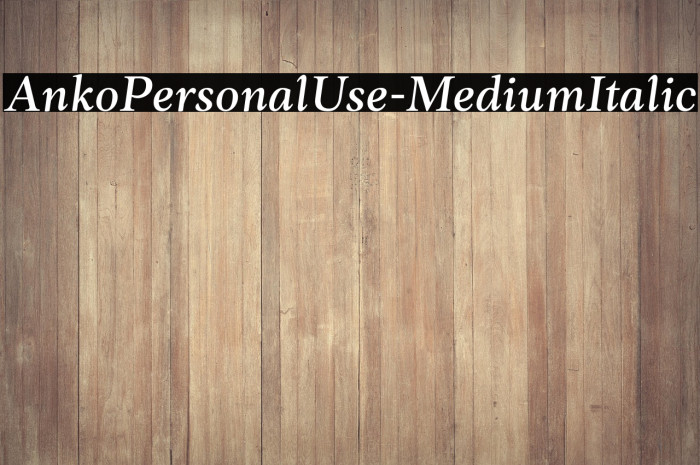 AnkoPersonalUse-MediumItalic Example 1