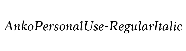 AnkoPersonalUse-RegularItalic  नि: शुल्क फ़ॉन्ट्स डाउनलोड