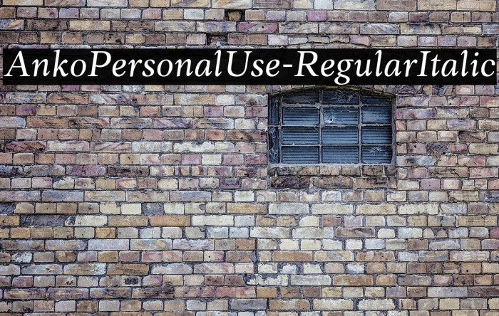 AnkoPersonalUse-RegularItalic Example 2