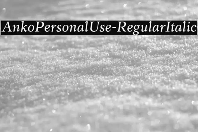 AnkoPersonalUse-RegularItalic Schriftart examples