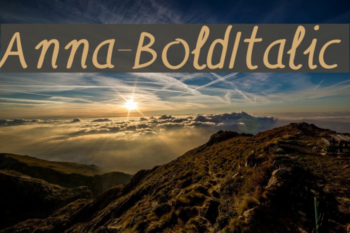 Anna-BoldItalic Font examples
