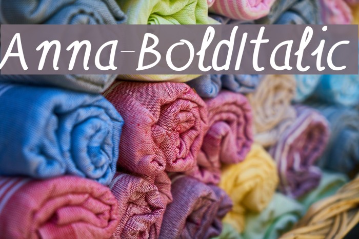 Anna-BoldItalic Font examples