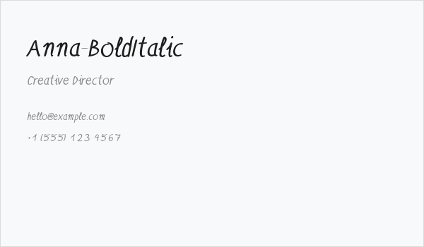 Anna-BoldItalic Business Card
