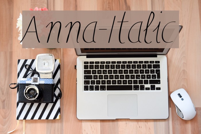 Anna-Italic Fonte examples