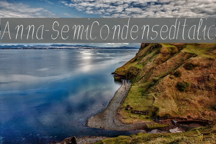 Anna-SemiCondensedItalic Font examples