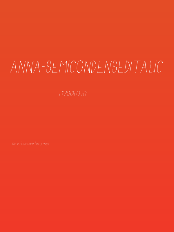 Anna-SemiCondensedItalic Poster