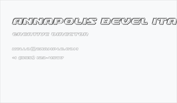 Annapolis Bevel Italic Business Card