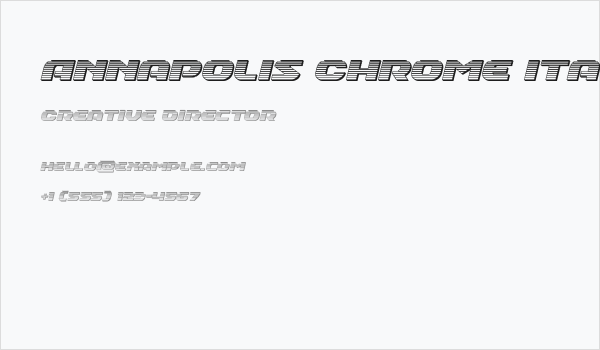 Annapolis Chrome Italic Business Card