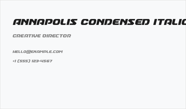 Annapolis Condensed Italic Business Card