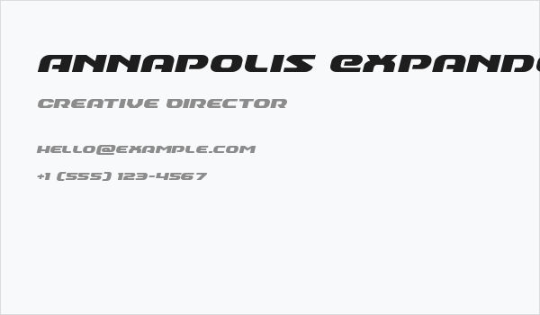 Annapolis Expanded Italic Business Card