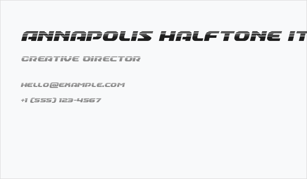 Annapolis Halftone Italic Business Card