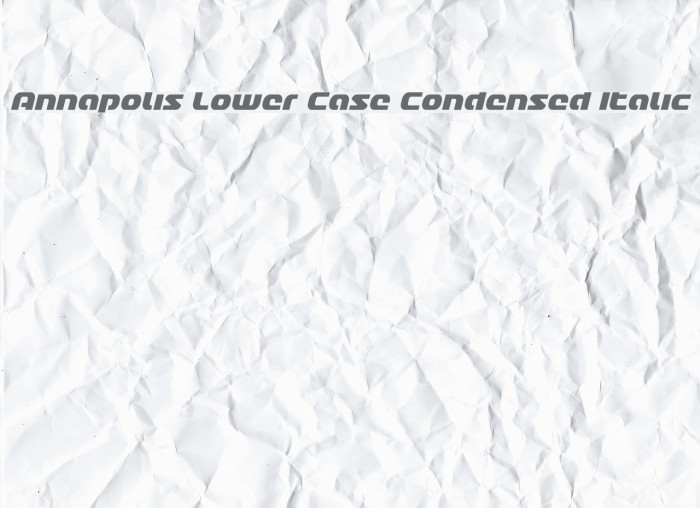 Annapolis Lower Case Condensed Italic Font examples