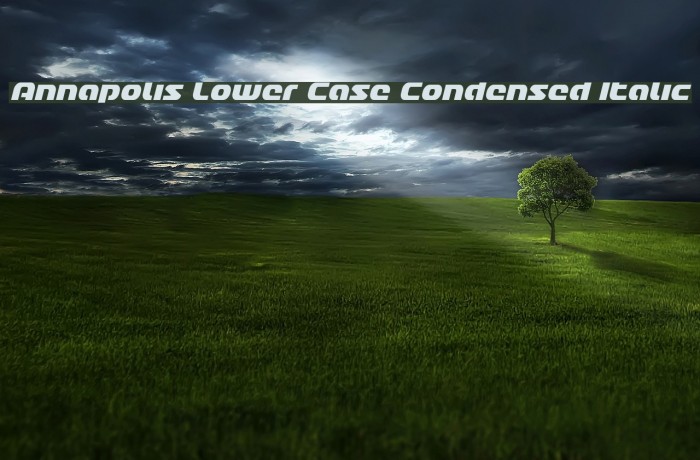 Annapolis Lower Case Condensed Italic Font examples