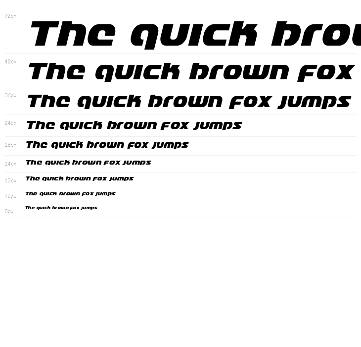 Annapolis Lower Case Condensed Italic Waterfall