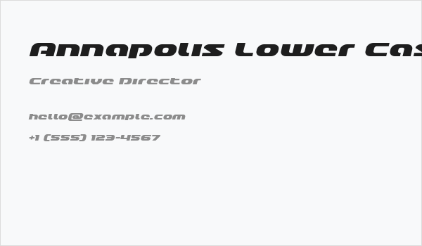 Annapolis Lower Case Expanded Italic Business Card