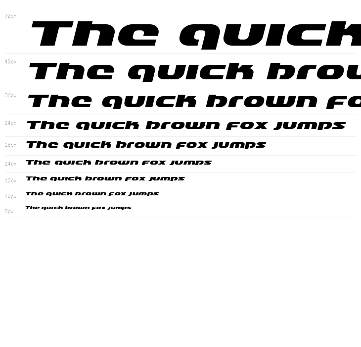 Annapolis Lower Case Expanded Italic Waterfall