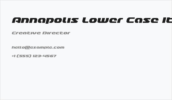 Annapolis Lower Case Italic Business Card