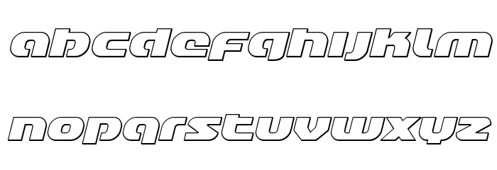 Annapolis Lower Case Outline Italic Font LOWERCASE