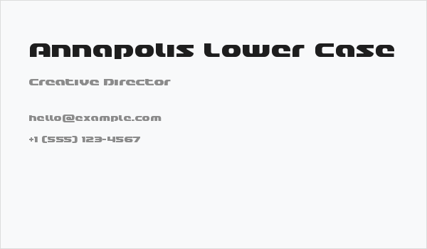 Annapolis Lower Case Business Card